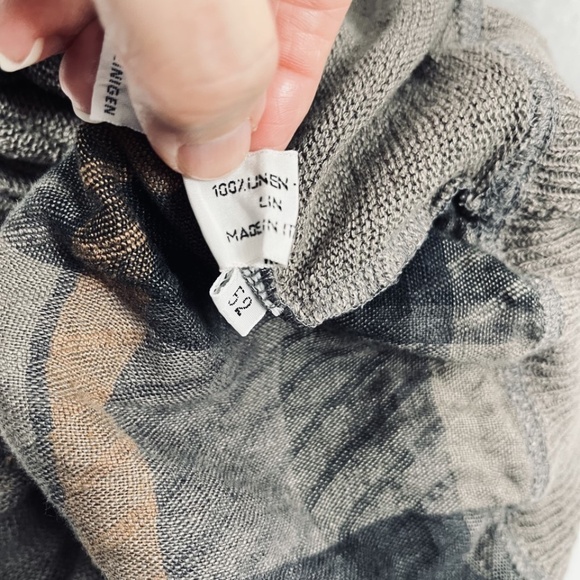 Umberto Ginocchietti Men's 100% Linen Sweater 1/4 Button Pullover Olive Italy XL - Picture 8 of 9